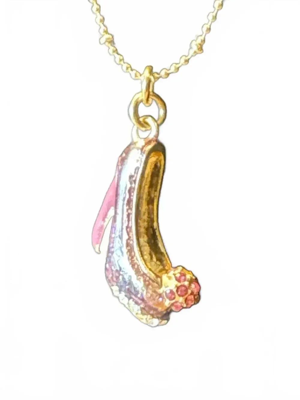 Betsey Johnson Necklace with Pink High Heel Shoe Charm